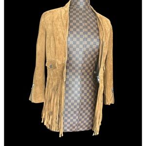 Superdry Tan Suede Fringe Jacket